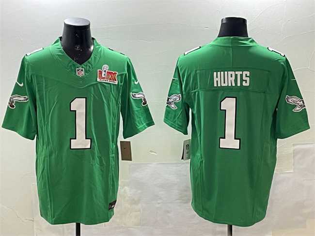 Men's Philadelphia Eagles #1 Jalen Hurts Green 2025 Super Bowl LIX Patch F.U.S.E. Throwback Vapor Untouchable Limited Stitched Jersey,We sell and wholesale Men's Philadelphia Eagles #1 Jalen Hurts Green 2025 Super Bowl LIX Patch F.U.S.E. Throwback Vapor Untouchable Limited Stitched Jersey on line form chian!